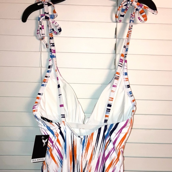 Sea Angel Women’s Multicolor Striped One Piece Swimsuit - Picture 8 of 9